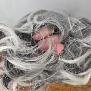 Gray ponytail extention hair tie